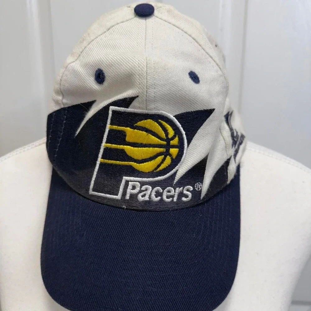 Vintage Indiana Pacers Sharktooth Snapback Hat Logo Athletic NBA Basketball Cap
